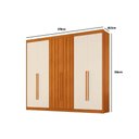 Ver imagem 2 de Guarda Roupa 6 Portas (2 Ripadas) e 6 Gavetas Atenas Cinamomo-off White - Conquista