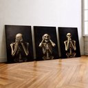 Ver imagem 2 de Kit3 Quadro Decorativo Caveira Esqueleto Dark Moderno Gótico 40x28cm
