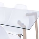 Ver imagem 2 de Conjunto Mesa Tampo em Vidro com 4 Cadeiras Eames Dkr Branco
