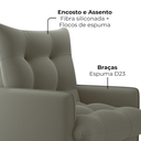 Ver imagem 7 de Poltrona de Amamentaçao e Puff Montreal Veludo Light Marrom Claro Milani Store
