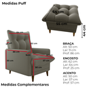 Ver imagem 4 de Poltrona de Amamentaçao e Puff Montreal Veludo Light Marrom Claro Milani Store