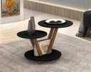 Ver imagem 1 de Mesa De Centro Laguna Redonda 2 Andares Decorativa Moderna - Preto