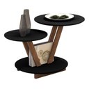 Ver imagem 2 de Mesa De Centro Laguna Redonda 2 Andares Decorativa Moderna - Preto