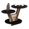 Mesa De Centro Laguna Redonda 2 Andares Decorativa Moderna - Preto - 2