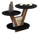 Ver imagem 2 de Mesa De Centro Laguna Redonda 2 Andares Decorativa Moderna - Preto