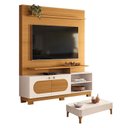 Ver imagem 1 de Estante Home Theater Axis Cinamomo Off White com Mesa de Centro Liz Off White - Hb Móveis