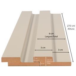 Painel Ripado 6cm x 15mm x 2,70m  MDF Casablanca - 6