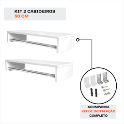 Kit 2 Cabideiro Arara Suspenso com Prateleira Porta Roupas Quarto Closet Loja - 6