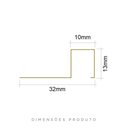 Ver imagem 2 de Listelo com Aba em Alumínio 32mmx13mm - Metragem 3m