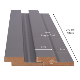 Painel Ripado 6cm x 15mm x 2,70m  MDF Casablanca - 6