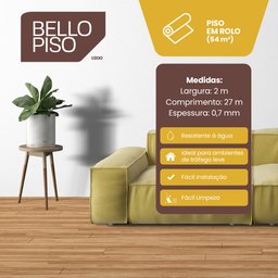 Piso Vinilico em Manta 0,7mm x 2,70m (Rolo de 54m²) Bello Piso  - 2