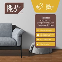 Piso Vinilico em Manta 0,7mm X 2,70m (rolo de 54m²) Bello Piso  - 2