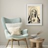 Quadro Sagrado Coração de Maria Preto e Branco - 60x48cm:madeira Preta - 2