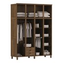 Ver imagem 2 de Guarda-Roupa Grécia Casal Imbuia 8 Portas Espelho 3 Gavetas Maleiro Madeira Maciça de Pinus - Cavazo
