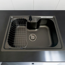 Ver imagem 5 de Kit Cuba Cozinha Gourmet Aço Inox Luxo Preto e Torneira Gourmet 2 Saídas Preta e Dourado Brinovar
