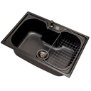 Ver imagem 4 de Kit Cuba Cozinha Gourmet Aço Inox Luxo Preto e Torneira Gourmet 2 Saídas Preta e Dourado Brinovar