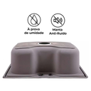 Ver imagem 6 de Kit Cuba Cozinha Gourmet Aço Inox Luxo Preto e Torneira Gourmet 2 Saídas Preta e Dourado Brinovar
