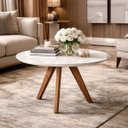 Ver imagem 1 de Mesa de Centro Sala Dubai Decorativa Pes Madeira Branco:Branco