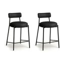 Ver imagem 5 de Banqueta Cozinha Média com Encosto Industrial Preto Kit 2 Londres PU Preto D03 - D'Rossi