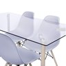 Conjunto de Sala de Jantar Mesa com Tampo de Vidro com 4 Cadeiras Eames - 1