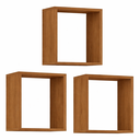 Ver imagem 1 de Kit 3 Nichos 30x30 Mdf Quarto Sala Banheiro Decoração:freijó