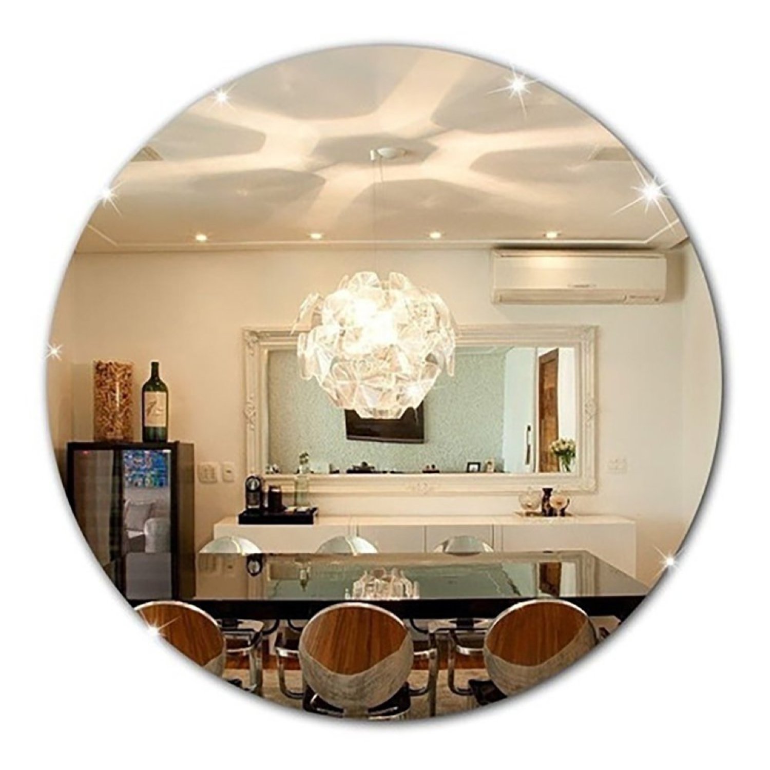 Espelho Decorativo Lapidado Redondo 40x40cm Lopes Decor - 4