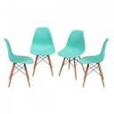 Ver imagem 3 de Conjunto de Sala de Jantar Mesa com Tampo de Vidro com 4 Cadeiras Eames
