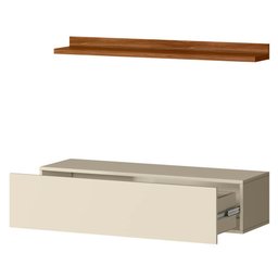 Bancada Suspensa e Prateleira 99cm Slat M20 Cinamomo/off - Mpozenato - 2