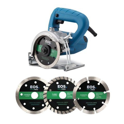Serra Mármore Profissional 1500W Max Pro ESM01PRO 220V Com 3 Discos Extras - EOS