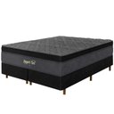 Ver imagem 1 de Cama Box + Colchão Super Queen Size Suport Gel Molas Ensacadas Euro Pillow 178x198x75cm - Macio