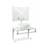 Gabinete Com Cuba Para Banheiro De Vidro 60cm - Haiti Branco - 1