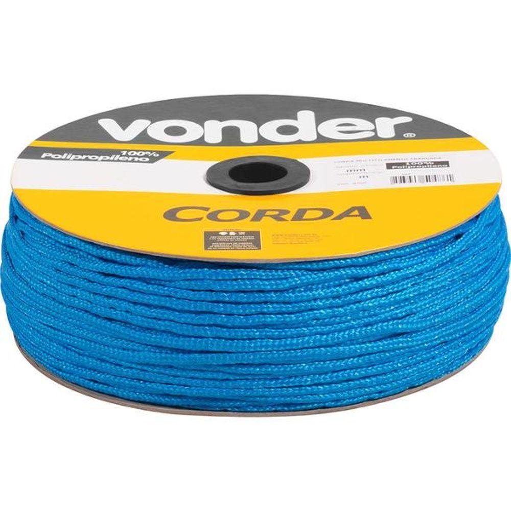 Corda Multifilamentada Trançada 6mmx165m 2,55kg Azul Polipro