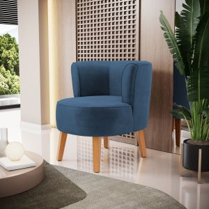 Cadeira Estofada para Sala de Estar Tecido Veludo Aconchegante Reforçada Ergonômica