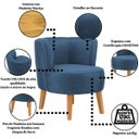 Ver imagem 4 de Cadeira Estofada para Sala de Estar Tecido Veludo Aconchegante Reforçada Ergonômica