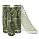 Ver imagem 1 de Kit 3 Telas Decorativa Fita Natal Malha Tule Verde Fio Branco 26cm x 5 Metros – Magizi