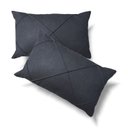 Ver imagem 1 de Conjunto Porta Travesseiro em Veludo Drapeado Cinza Chumbo