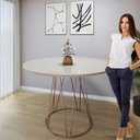 Ver imagem 7 de Mesa de Jantar 110cm Tampo MDF Laqueado/Vidro Dubai 