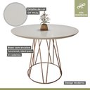 Ver imagem 5 de Mesa de Jantar 110cm Tampo MDF Laqueado/Vidro Dubai 