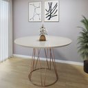 Ver imagem 1 de Mesa de Jantar 110cm Tampo MDF Laqueado/Vidro Dubai 