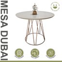 Ver imagem 2 de Mesa de Jantar 110cm Tampo MDF Laqueado/Vidro Dubai 