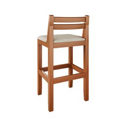 Kit 3 Banquetas em Madeira Maciça Ibiza Ilha 78 Cm - Malbec Assento Off White - 5