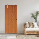 Ver imagem 1 de Porta Correr 9 Trilho Soft Aparente Puxador Tubo 60cm 110cm x 210cm Concept Rodam Abertura Esquerda Branco