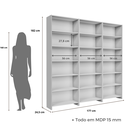 Ver imagem 4 de Estante de Livros 171CMX182CM Kit 3 Estantes LV200 Branco