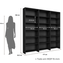 Ver imagem 4 de Estante de Livros 171CMX182CM Kit 3 Estantes LV200 Preto