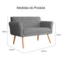 Ver imagem 5 de Sofá Namoradeira 02 Lugares Isabela Linho Cores - DS Estofados - Cinza