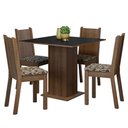 Ver imagem 2 de Conjunto Sala de Jantar Mesa Tampo de Madeira 4 Cadeiras Rustic/preto/bege Marrom Samara Madesa