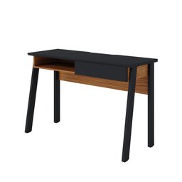 Mesa para Computador Escrivaninha 01 Gaveta Click 120 cm Preto Fosco e Noce Milano - D'Rossi - 5