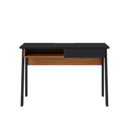 Mesa para Computador Escrivaninha 01 Gaveta Click 120 cm Preto Fosco e Noce Milano - D'Rossi - 4