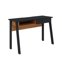 Mesa para Computador Escrivaninha 01 Gaveta Click 120 cm Preto Fosco e Noce Milano - D'Rossi - 1