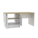 Ver imagem 7 de Bancada de Cozinha em MDF 4 Portas Americanas com Tampo Amadeirado Grazi Branco/Carvalho Tropical
